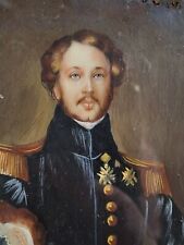 Dipinto Antico.Ida Calzolari,dipinto su carta in cornice di Ottone;cm 8x12