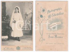 1900 ca SANREMO Bambina alla Prima Comunione - Ritratto  *Foto A. STENDER