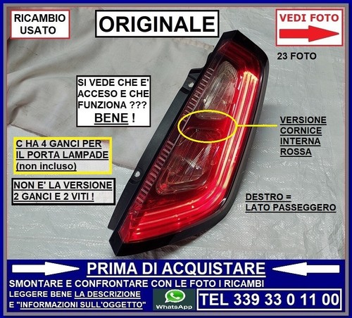 Faro fanale posteriore destro - faro,