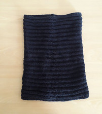 Scaldacollo blu in maglia 50% lana scalda collo sciarpa crochet foulard donna