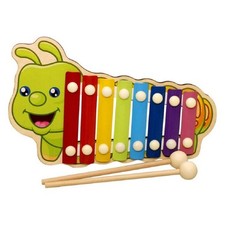 XILOFONO A FORMA DI BRUCO COLORATO GIOCO MUSICALE PER BAMBINI IN LEGNO 8 TONI