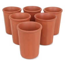 Bicchieri in terracotta/argilla fatti a mano per acqua potabile (confezione da 6) US
