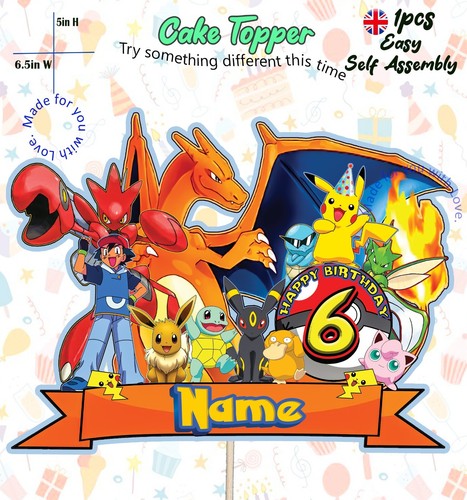 Cake topper pokemon - cake,