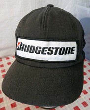 Cappello berretto camionista vintage BRIDGESTONE patch logo nero maglia snapback 
