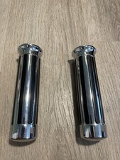Coppia Manopole Custom Moto Universali Manubrio Diametro 24/22  Cromo
