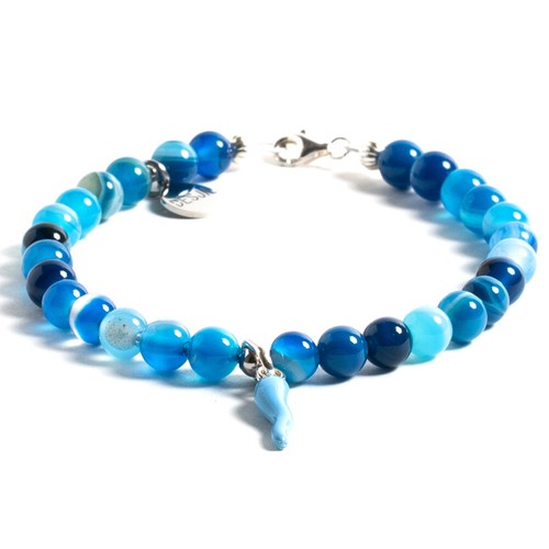 Bracciale agata azzurra - bracciale,