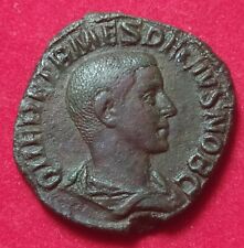 IMPERO ROMANO ERENNIO ETRUSCO 251 d.C. SESTERZIO BRONZO MONETA q.SPL/SPL RARA RR