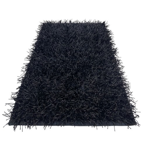 Tappeto shaggy nero moderno - tappeto,