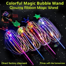 8 Bacchette a Bolla Illuminate,Bolle Magiche Luminose per Bambini Divertimento all'Aperto,Giocattolo Spettacolo di Luci