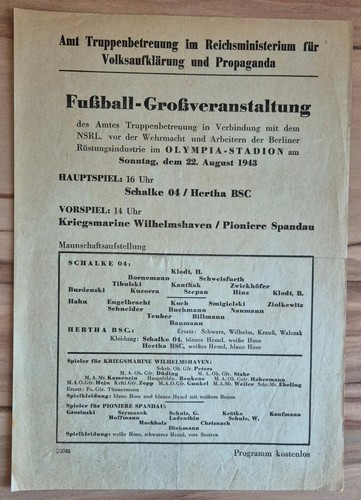 Spiel hertha bsc - 22.08.43,