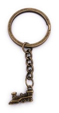 Locomotiva Treno Piccolo Portachiavi Ciondolo Bronzo IN Metallo