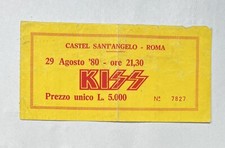 Kiss Castel Sant’Angelo Roma 29 Agosto 1980 Ticket Biglietto Concerto Live Tour