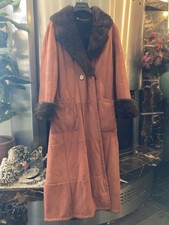 Cappotto In Lapin Scamosciato Arancione 