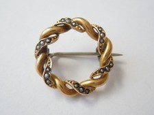 Antico Spilla Placcato in oro