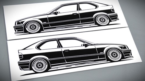 Adesivo bmw e36 sagoma - e36,