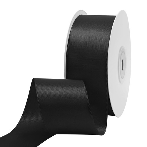 Nastro raso nero - nastro, double