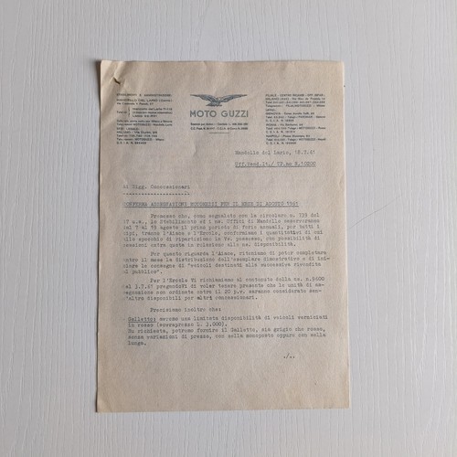 1961 moto guzzi ufficio - moto,