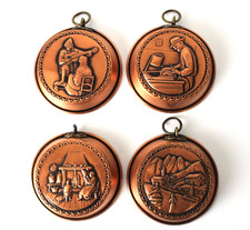 4 Piatti Rame Decorativi