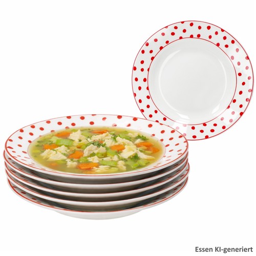 Set piatti zuppiera rosso a - set, 6