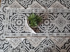 Museale Tovaglia puro lino bellora ricamo intaglio a mano gran misura 175x 345cm