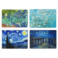 Tovagliette americane lavabili set 4 pz PVC rettangolari 28,5x43 cm VAN GOGH