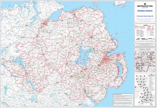 Postcode sector map - postcode, 36