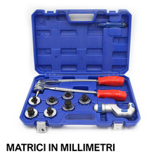 Espansore manuale a pinza per tubi rame con 7 matrici sistema metrico in mm
