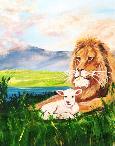 Quadro leone agnello - quadro,