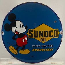 Insegna Smaltata Sunoco - Ø