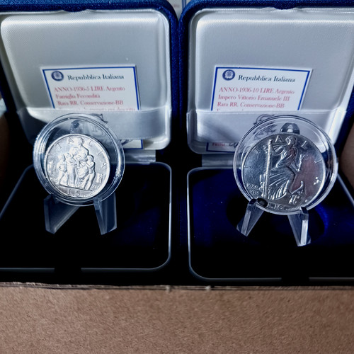 Italia dittico lire argento - italia,