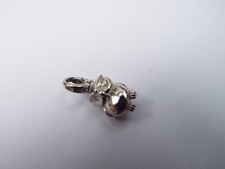 NUOVO raro ciondolo gufo fossile in acciaio inox colore argento