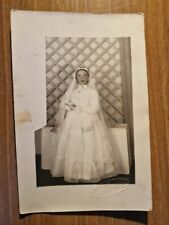 20509. Fotografia cartolina bambina Prima Comunione aa 50 foto torino 18x11,5