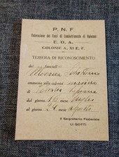 Tessera fascismo ww2 PNF Mvsn
