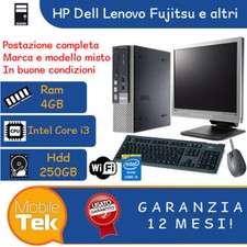 Postazione Completa Computer PC Ricondizionato i3 Monitor Mouse Tastiera WIFi