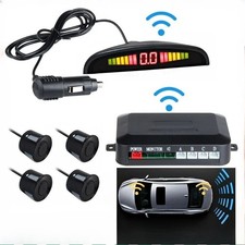 Sensore Parcheggio Auto Wireless Parktronic LED Con 4 Sensori Retromarcia Backup Radar 