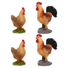 Statua gallina gallo 4 pezzi