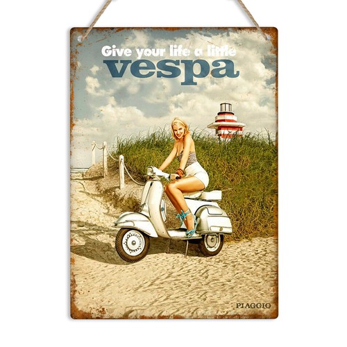 Vespa piaggio insegna metallo - vespa,