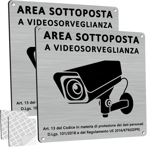 Cartello area videosorvegliata - area,