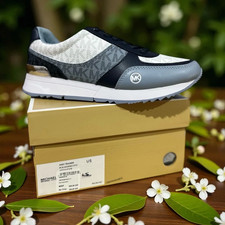 Sneaker da donna MK Michael Kors numero 38 Andi Trainer nuove blu grigio