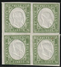 C.5 QUARTINA SASS 13Eb MNH**