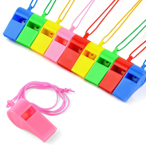 Fischietti plastica 10pcs - in,