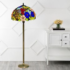 Lampada da terra stile fiore Tiffany paralume vetro colorato camera da letto casa soggiorno camera da letto