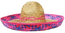 CAPPELLO SOMBRERO ROSA PAGLIA