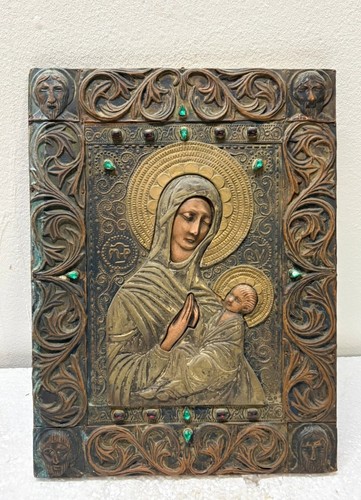 Icona madonna con bambino riza - madonna,