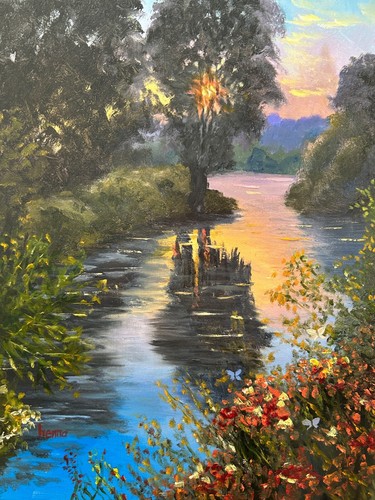 Arte del tramonto riflessi - del, tramonto,