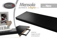 Mensola pensile nero - nero, cm
