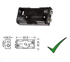 1pz Contenitore per Pile Portapile Batterie Porta Pile 2 STILO con Clips