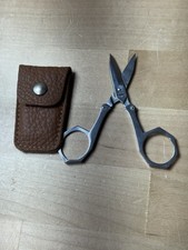 FORBICI DA CUCITO PIEGHEVOLI INOX DEPOSE -Made in FRANCE - NUOVE IN CUSTODIA DI PELLE