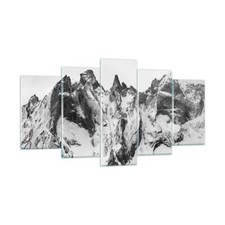 Quadro su Vetro 160x85cm Alpi neve monocromatico Stampe Immagini Moderni Murale