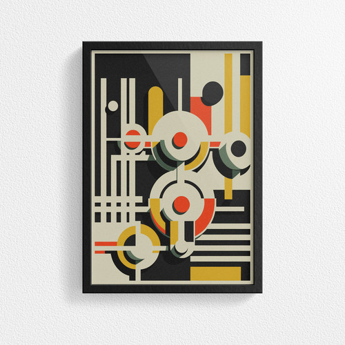 Poster stampa stile bauhaus - poster,